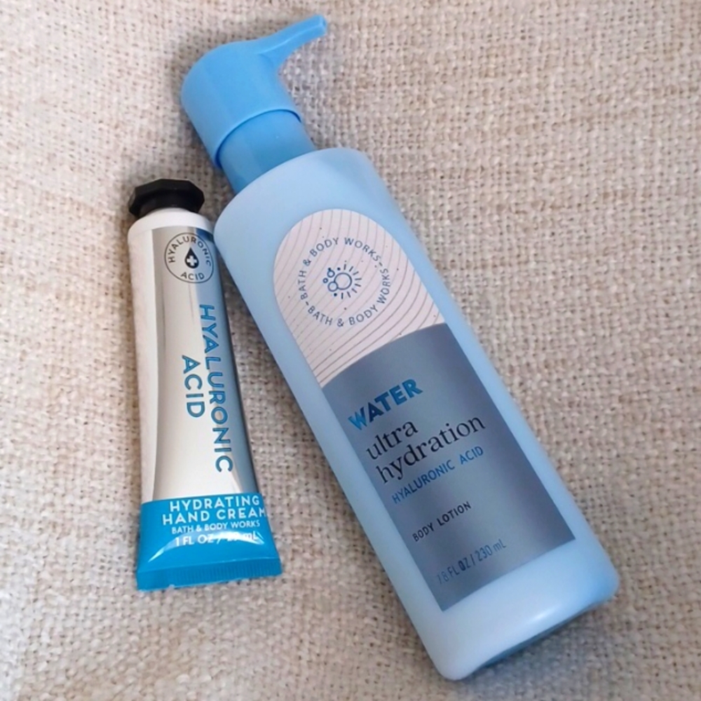 Bath & Body Works, Hyaluronic Acid Body Lotion and Hand Cream.